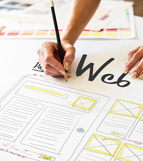 Diseño de estructura web en papel, proceso de creación de sitio web paso a paso