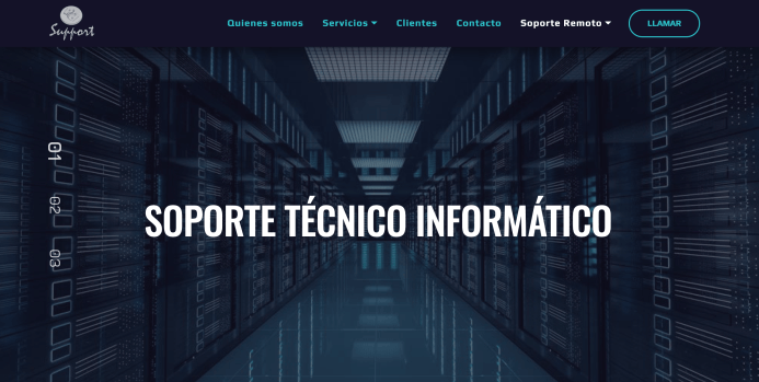 Sitio web corporativo para empresa de soporte técnico informático