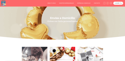 Web para empresa de globos con helio y envíos personalizados
